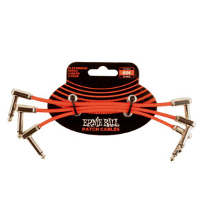 Guitar Patch Cable 6 Inch Ernie Ball Flat Ribbon Red X3 Pack 100% Genuine