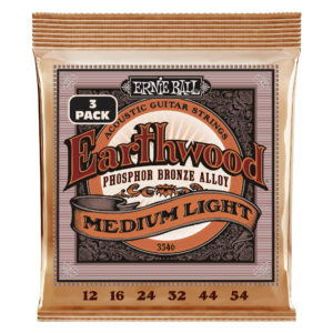 Acoustic Guitar Strings 12-54 Ernie Ball Earthwood Phosphor Bronze X3 Sets 100% Genuine