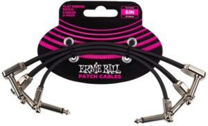Guitar Patch Cable 6 Inch Flat Ribbon Ernie Ball x3 Set 100% Genuine