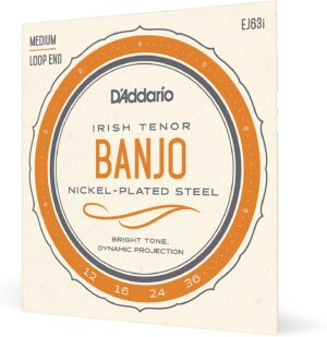 D'Addario EJ63i Irish Tenor Banjo J63i Guitar Strings, Nickel, 12-36