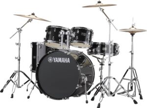 Yamaha Rydeen Drum Kit, 20" Fusion Black Glitter w/ Hardware And Paiste Cymbals RDP0F5-BLG