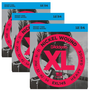 D'Addario Guitar Strings | 3 Pack | EXL145 | Medium Top/Heavy Bottom |12-54