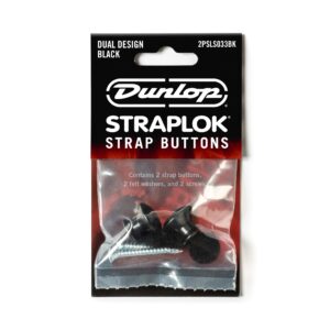 Jim Dunlop Electric Guitar Strap Buttons Dual Design, Black 2PSLS033BK