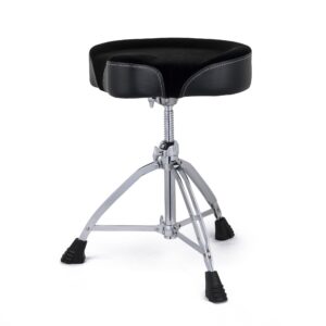 Mapex Drum Stool Throne Saddle Black Cloth Top Threaded Shaft T865