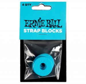Ernie Ball BLUE Strap Blocks, Securely Fasten Guitar Instrument Strap 100% Genuine