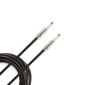 D'Addario PW-BG-20BK Custom Series Braided Instrument Cable, Black, 20'