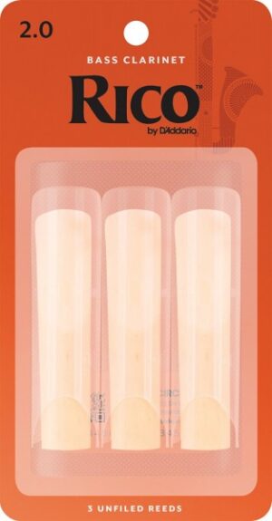 D'Addario Rico REA0320 Bass Clarinet 2.0 Reeds (Pack of 3)