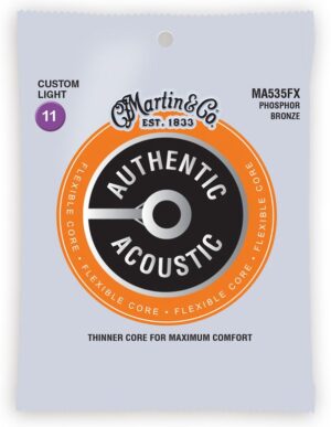 Martin MA535FX Flexible Core, Phosphor Bronze, Custom Light Strings, 11-52