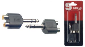 Stagg Double Female RCA/Male Stereo Phone-Plug Adaptor AC-2CFPMSH