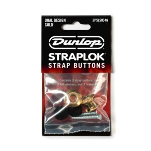 Jim Dunlop Electric Guitar Strap Buttons Dual Design, Gold 2PSLS034G