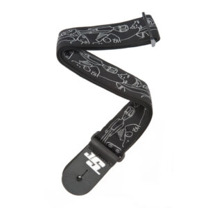 Planet Waves Joe Satriani Guitar Strap, Silver Sketches 50JS05
