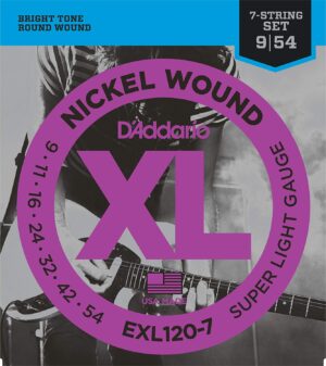 D'Addario EXL120-7 Super Light 7-String Electric Guitar Strings 9-54
