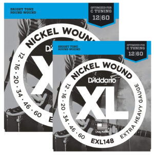D'Addario EXL148 nickel wound 12-60 extra heavy gauge strings (2 SETS)
