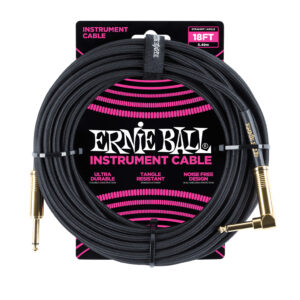Guitar Cable Ernie Ball 18ft Braided Instrument Cable Black 100% Genuine