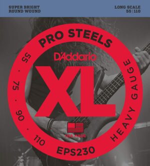 D'Addario EPS230 XL ProSteels Heavy (.055-.110) Electric Bass Guitar Strings