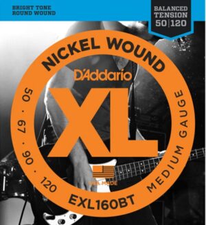 D'Addario EXL160BT Nickel Wound, Balanced Bass Guitar Strings Medium, 50-120