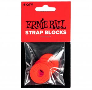 Ernie Ball Strap Blocks Securely Fasten Guitar Instrument Strap Red 100% Genuine