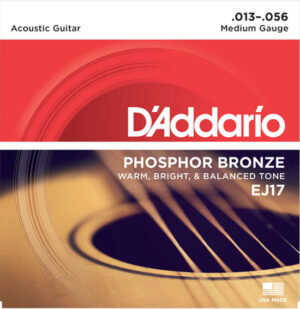 D'Addario EJ17 Phosphor Bronze Acoustic Guitar Strings Medium 13-56