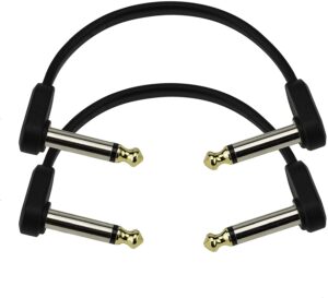 D'Addario PW-FPRR-204 Flat Instrument Patch Cable, 4in Right Angle, Twin Pack