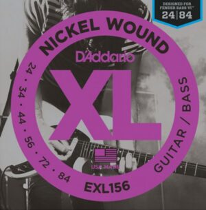 D'Addario EXL156 Bass Guitar Strings Nickel Wound, Fender Bass VI, 24-84