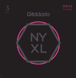D'Addario NYXL0942-3P Super Light 9-42 Nickel Wound Electric Guitar Strings (Set of 3)