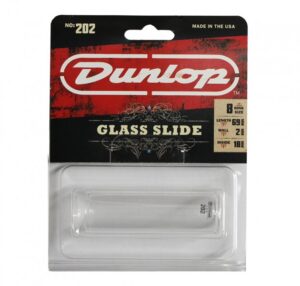 Jim Dunlop 202 Medium Diameter Ring Size 8 Tempered Glass Guitar Slide JD-202