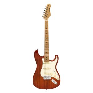 Stagg Strat Style Electric Guitar, See Through Fiesta Red SES-55 STF RED