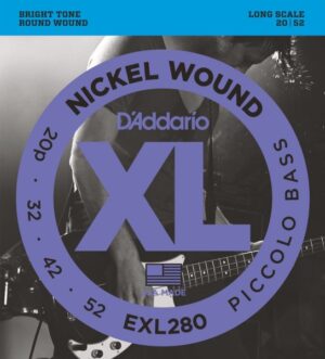 D'Addario EXL280 XL Nickel Wound Piccolo (.020-.052) Electric Bass Guitar Strings