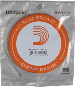 D'Addario BW024 Bronze Wound Single Acoustic Guitar String .024