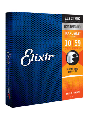 Electric Guitar Strings 7 String Elixir 10-59 Nanoweb Light Heavy 100% Genuine