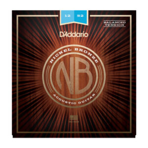 D'Addario NB1252BT Nickel Bronze Guitar Strings, Balanced Tension Light, 12-52