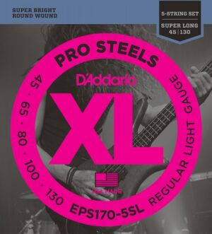 D'Addario EPS170-5SL ProSteels 45-130 S/Long 5-String Bass Guitar Strings