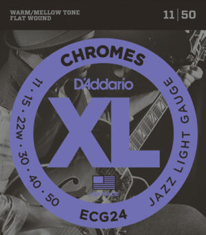 D'Addario ECG24 Chromes Jazz Light Electric Guitar Strings 11-50