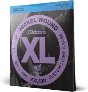 D'Addario 40-100 Custom Light, Long Scale, XL Nickel Bass Strings