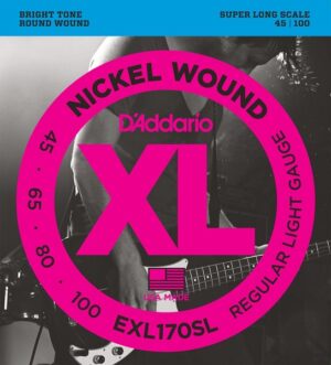 D'Addario 45-100 Regular Light, Super Long Scale, XL Nickel Bass Strings
