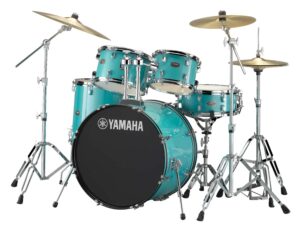 Yamaha Rydeen Rock Drum Kit, Turquoise Glitter Includes Hardware And Paiste Cymbals