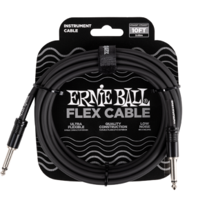 Guitar Instrument Cable Ernie Ball 10ft Flex Black 100% Genuine