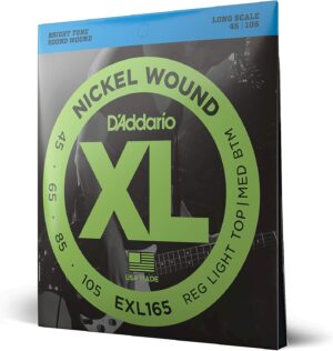 D'Addario 32-135 Regular Light Top/Medium Bottom 6-String, Long Scale, XL Nickel Bass Strings