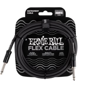 Guitar Instrument Cable Ernie Ball 10ft Flex Black 100% Genuine