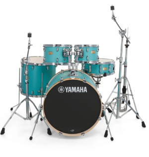 Yamaha Stage Custom Fusion Drum Kit, Includes Hardware Set, Matte Surf Green SBP0F5MSG6W