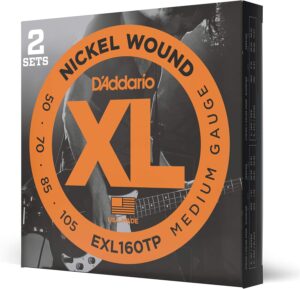 Bass Guitar Strings D'Addario EXL160TP XL Nickel Wound Medium 50-105 TWO SETS