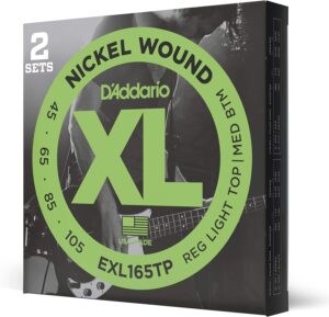 Bass Guitar Strings D'Addario EXL165TP XL Nickel Wound 45-105 Twin Pack