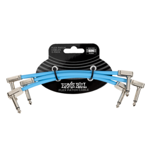 Guitar Patch Cable 6 Inch Ernie Ball Angled Blue x3 100% Genuine