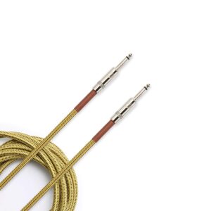 D'Addario PW-BG-15TW Custom Series Braided Instrument Cable, Tweed, 15 Feet