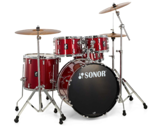 Drum Kit Sonor AQX Studio w/Cymbals And Hardware, Red Moon Sparkle