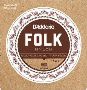 D'Addario EJ32 Folk Nylon Silver Ball End Guitar Strings