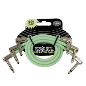 Guitar Patch Cable 12 Inch Ernie Ball Angled Glow In The Dark x3 Pack 100% Genuine