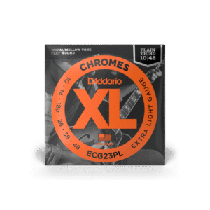 D'Addario ECG22PL 10-48 Extra Light, Plain Third, XL Chromes Electric Guitar Strings