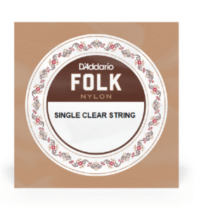 D'Addario BEB028 .028 Folk Single Nylon String with Ball End for Guitar - Black