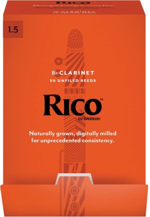Rico by D'Addario Bb Clarinet Reeds, Strength 1.5, 50-pack RCA0115-B50